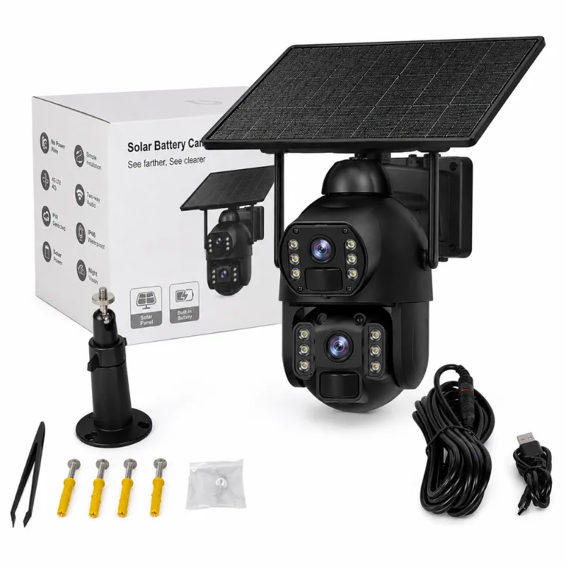 Zestaw kamery solarnej 4G LTE AOV z panelem solarnym